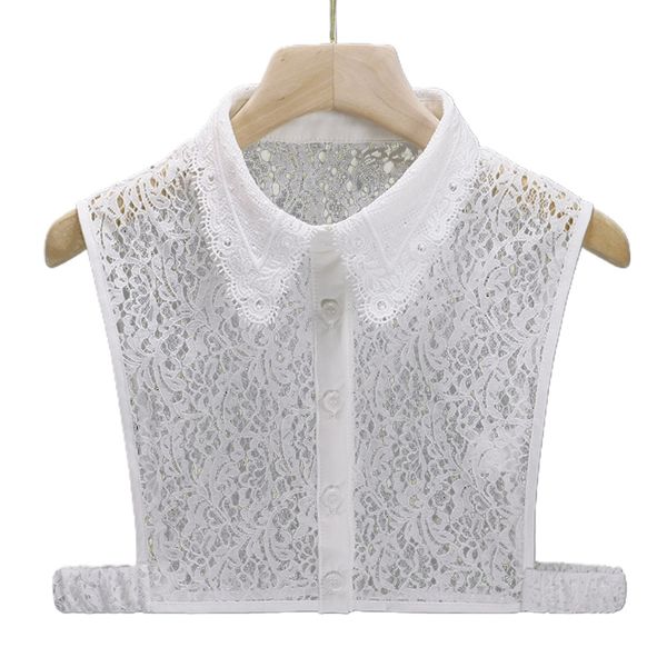 

women girls eyelash floral lace lapel false fake collar embroidery white detachable half shirt blouse sweater decorative clothin, Blue;purple