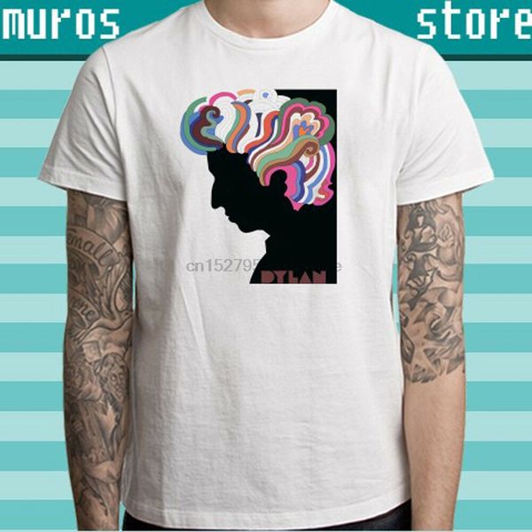 

bob dylan milton glaser sketch men white t-shirt