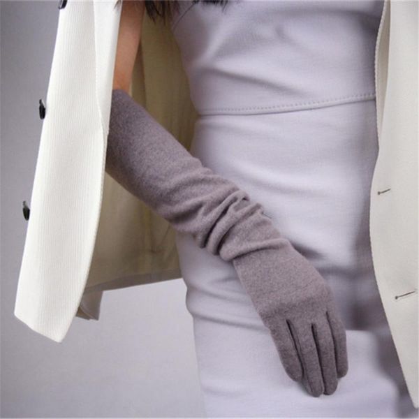 

элегантный кашемир шерсть light gray pearl мисо розовый перчатки 50см длинный отрезок elbow упругие женские модели yr02, Blue;gray
