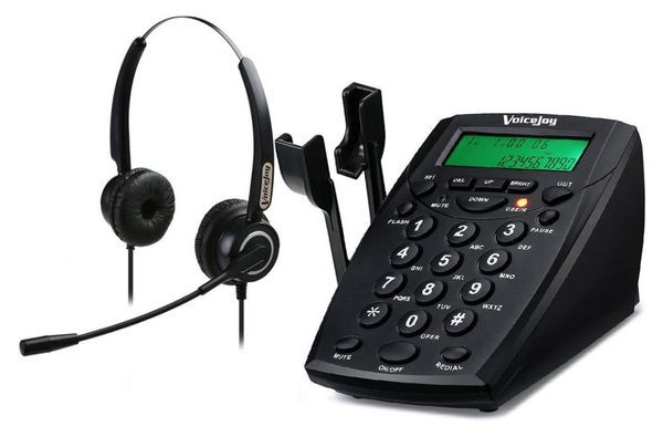 

call center corded phone dialpad telephones with double noise cancellation headset, pc recording function telephone