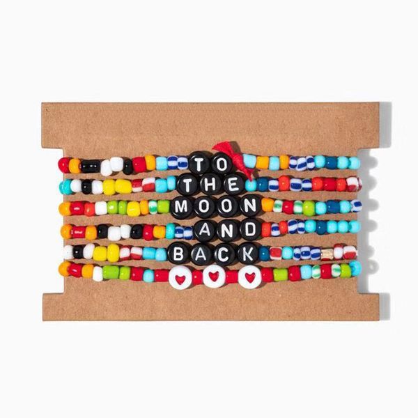 

trendy rainbow bracelet 6 combination bracelets for sale lucky girl bracelets beaded crystal luxury new year birthday gift, Black