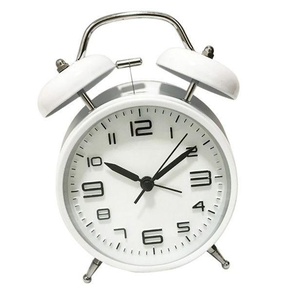 

4'' twin bell alarm clock silent bedside clock loud alarm with nightlight for home office