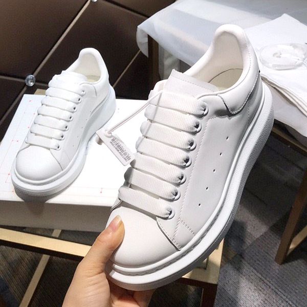 

newhighquality fashion platform shoes for men and women popular platform party shoes sneakers cowhide flat casual shoes platform sneakers qt, Black