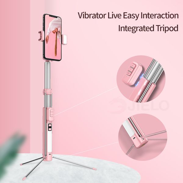 

2019 phone steadicam camera portable selfie stick tripod bluetooth flexible mobile selfie stick with led light handheld for xiaomi huawei vi