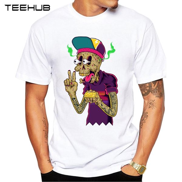 

teehub мужская new летняя мода dope skull printed t-shirt с коротким рукавом популярные дизайн tops новизна тенниску