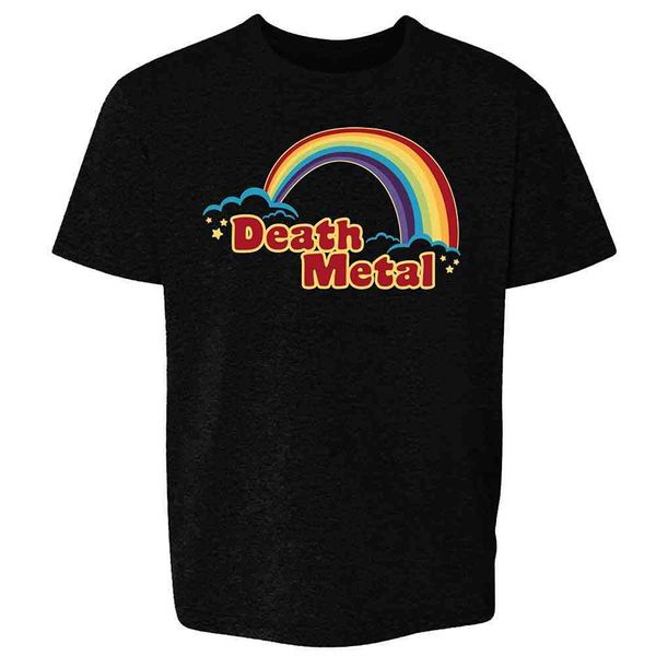 

death metal retro rainbow 70s 80s sarcastic toddler kids girl boy t-shirt