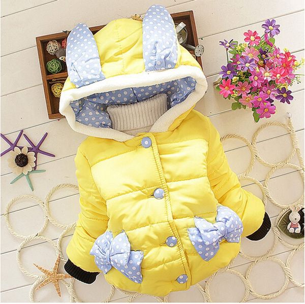 

baby girl cartoon cotton thick coat jacket new fashion children's down jacket for 1-4 years old, Blue;gray