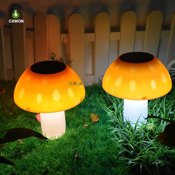 Luzes de cogumelo movidas a energia solar ao ar livre Lâmpada de paisagem solar LED Lâmpada de decoração para iluminação de decoração de quintal de pátio