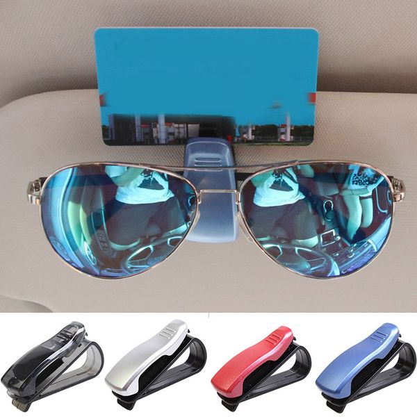 

fashion sunglasses frames car auto sun visor glasses clip card ticket holder pen case box universal accessories, Black
