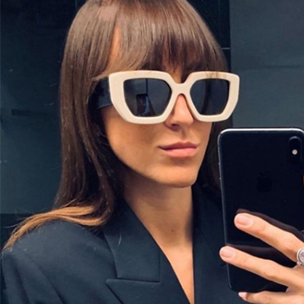 

sunglasses women big frame square gradient vintage sun glasses shades female uv400, White;black