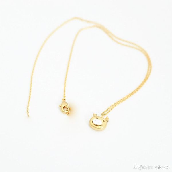 

fashion pig pendant necklaces the creative pig face and pig nose pendant necklaces animal necklaces for women, Silver