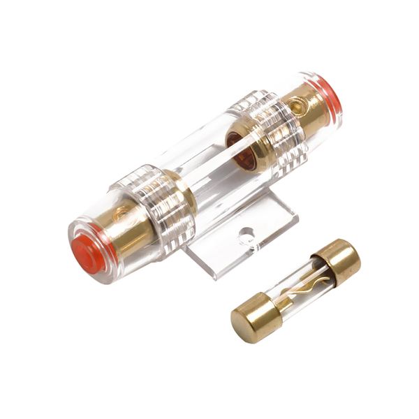 

car audio agu fuse holder fuseholder 4 8 gauge inline gold plated 100 amp