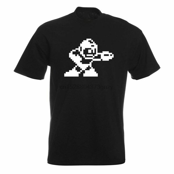 

megaman t-shirt motif printed funshirt design print retro o neck tee shirt