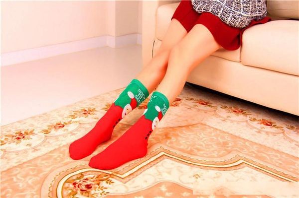 

cartoon cute christmas socks new elk santa claus breathable men and women stockings personalized mid-calf length socks for christmas gifts