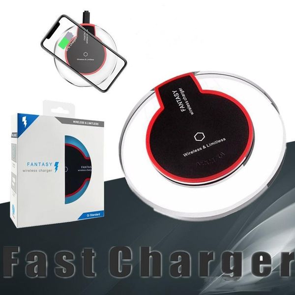 

qi wireless charger pad power wireless charging for iphone 8 x 7 samsung galaxy s6 s6 edge s7 s7 edge with retail box