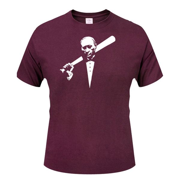 

cotton tees print president putin cartoon o-neck t-shirts fashion streetwear hip-hop short sleeve tees