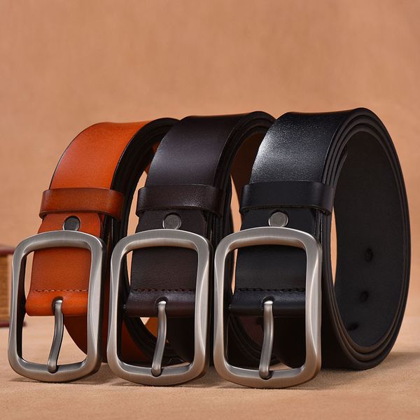 

men's casual belt belt korean style leather men's fashion, Black;brown