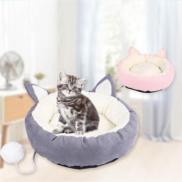 

cat beds & furniture round bed soft warm indoor kitten house cute sleeping mats collapsible dog cats nest thickened winter puppy sofa cushio