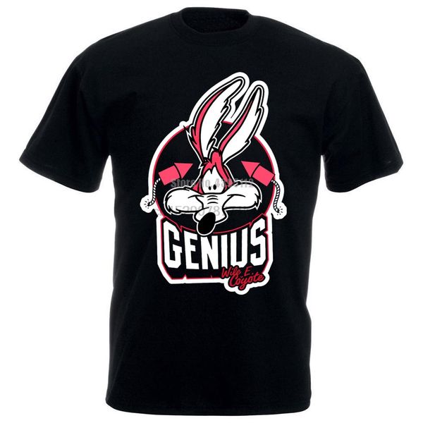 

wile e coyote genius looney tunes acme official roadrunner black mens t shirt short sleeve t shirt men white style