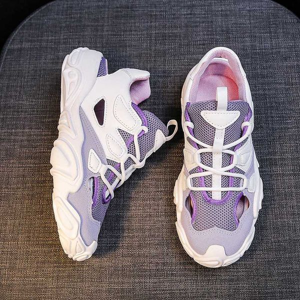 

dress shoes women chunky platform sandals 2021 summer brand fashion woman mesh breathable casual sports female lace up beach sandal, Black