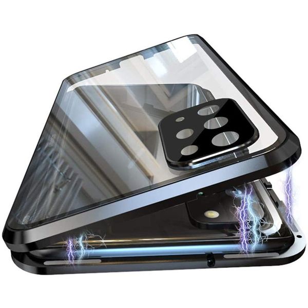 

360Â° protection double sided tempered glass with camera lens protection metal bumper hd cover 6.7 inch for samsung s20 series