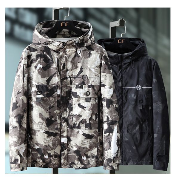 

plus size 9xl 8xl 7xl camouflage casual jacket men spring autumn fashion male windbreaker hooded coat bomber military jacket men, Black;brown