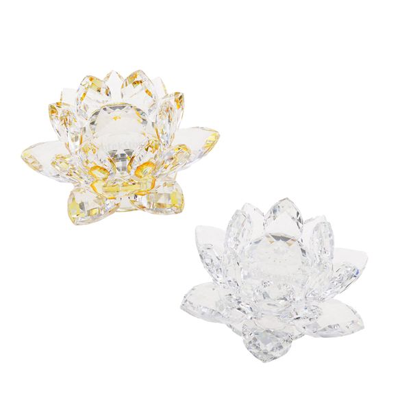 

2 шт буддийский хрусталь цветок лотоса модель феншуй декор 4 дюйма