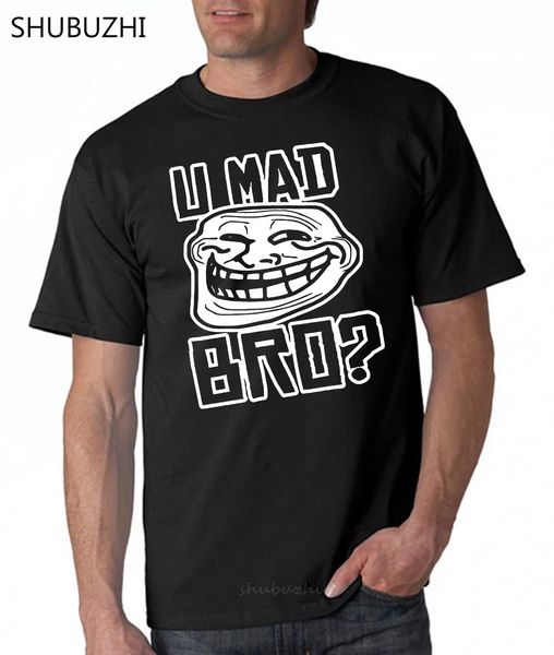

you u mad bro troll face meme internet humor joke nerd geek gag mens t-shirt cotton tshirt men summer fashion t-shirt euro size