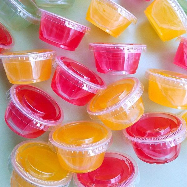 

sets 1t plastic 100 with sampling jello souffle pcs cups cups portion oz. clear 3.4 condiment cups lids sportion disposable xzsyw test