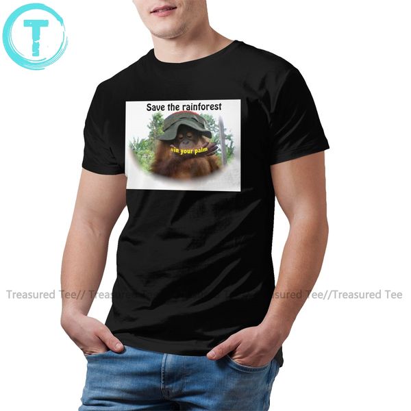 

орангутанг тенниска пальмовое масло rainforest орангутанг t-shirt graphic fun tee shirt men негабаритные summer tshirt