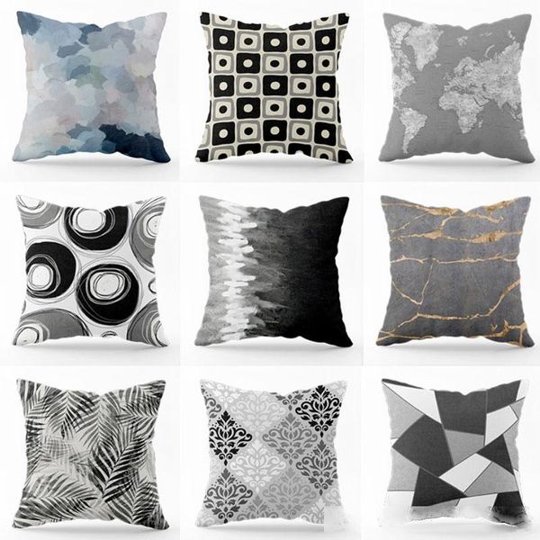

45*45cm double sided print simple geometric cushion covers pillow case for home chair sofa decoration square pillowcases