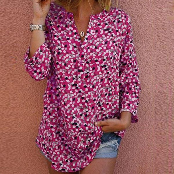 

womens cardigan buttons ladies casual clothing autumn foral printed womens blouses v neck long sleeve, White