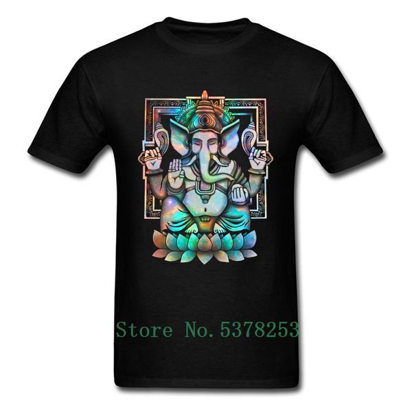 

cosmic ganesh t-shirt men t shirts bright color summer hinduism elephant god tees printed clothes new clothes