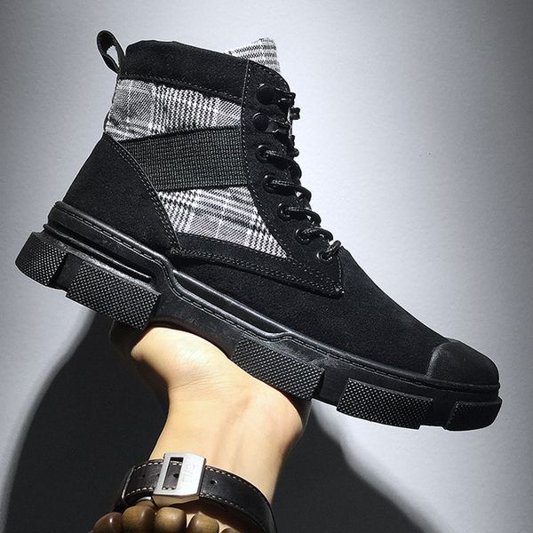 

2020 winter fashion boots men shoes male casual ankle rubber brand boot men work safety shoes spring footwear 39-44, Black