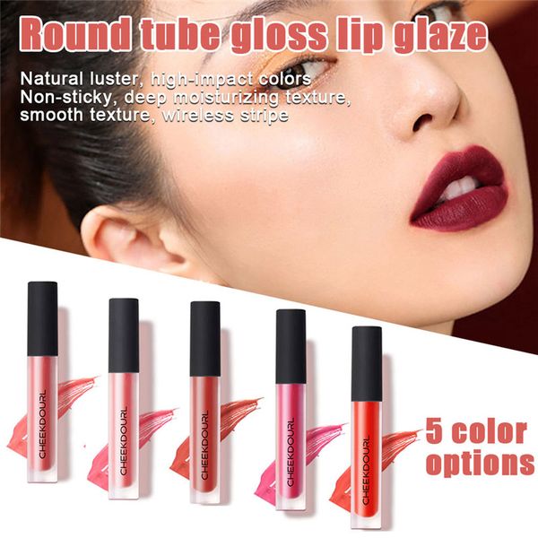 

5 colors matte liquid lipstick waterproof long lasting velvet mate nude red lip gloss lint makeup cosmetics lipsticks ckl030