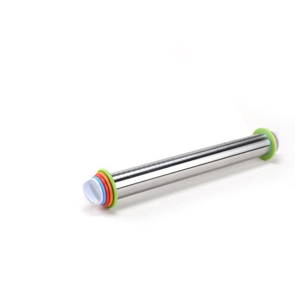 

adeeing 17 inch adjustable stainless rolling pin with detachable ring dough roller for baking cookie pastry pizza t200523