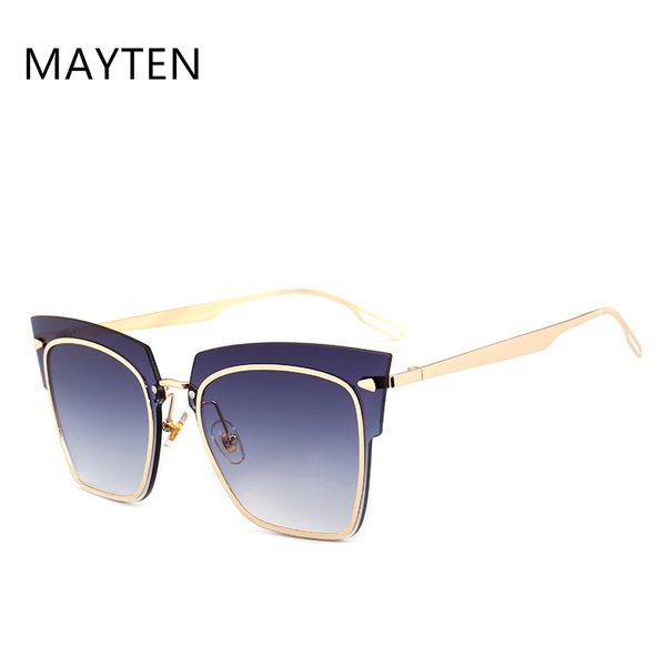 

sunglasses vintage oversized rimless women metal temple female brand design uv400 outdoor sun glass feminino, White;black