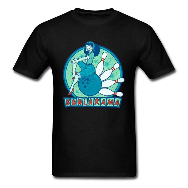 

homer bowlarama t shirt ball player woman t-shirt summer black cartoon tees comic man tshirt cotton clothing o neck