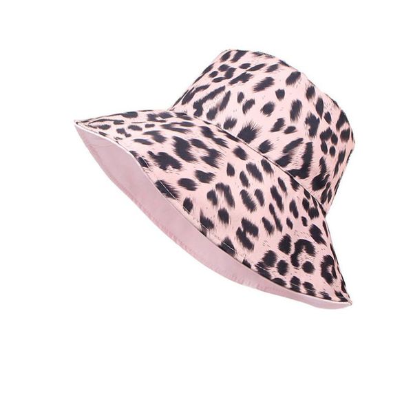 

wide brim hats fashion women girls spring summer leopard print foldable sunshade cotton fisherman elegant casual daily hat #4r15, Blue;gray