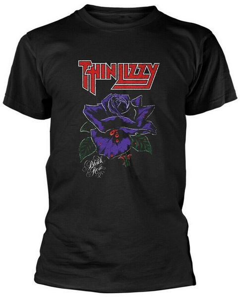 

thin lizzy 'black rose' (черный) t-shirt new хлопок streetwear смешной tee shirt