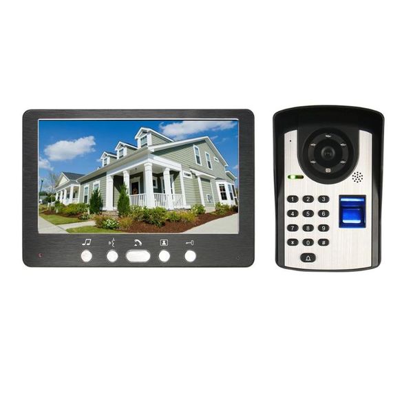 

video door phones fingerprint password 7" hands-videophone with camera home office intercom smart bell phone