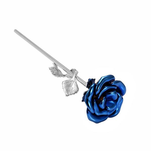 

iju002 stainless steel cremation leaf blue flower with box souvenir multi colorful flower souvenir gift, Silver