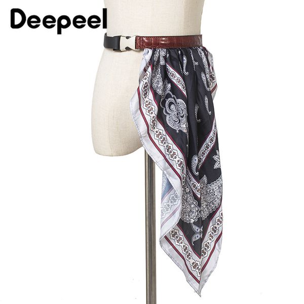 

deepeel 1шт 2,2 * 130см женщины pu шелковый шарф лоскутная cummerbunds пряжка сплава крокодил кожаный ремень для джинсов платье костюм cb639, Black;brown