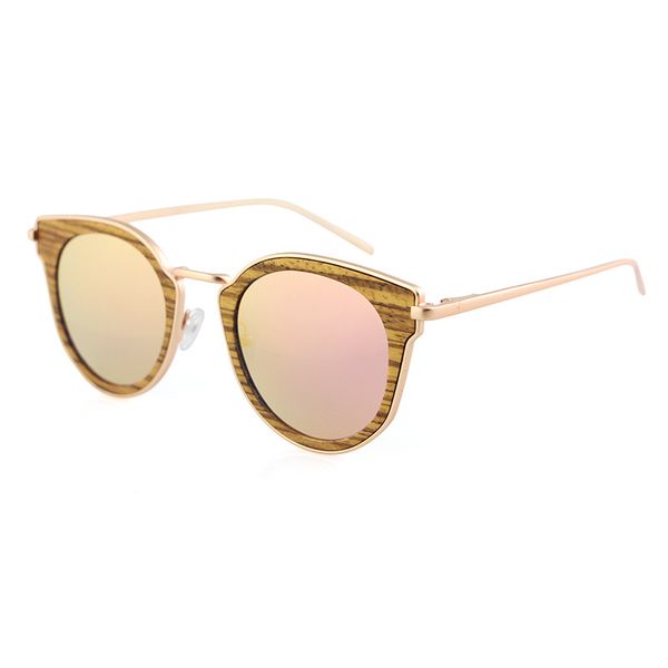 

dropshipping promotional uv 400 protection cat eye custom women stainless steel zebra wood frame sunglasses, White;black