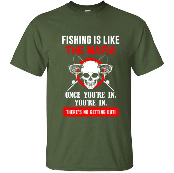 

funny fishing is like the mafia there's no getting out men's t-shirt men t shirt tshirt mens clothes 100% cotton summer