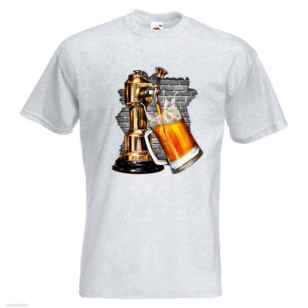 

printed summer style tees male fitness brand clothingbeer tap pour mens printed t-shirt art drinks food beverage