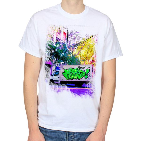 

2020 100% cotton graffiti van street art throwup tagging bombing spraypaint mens t-shirt tee tee shirt