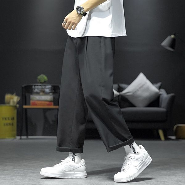 

2020 autumn and winter popular solid color straight outer wear all-match casual pants 1307, Black