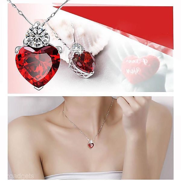 

romantic lover gift beauty zircon crystal heart love pendant necklace jewelry #r571, Silver