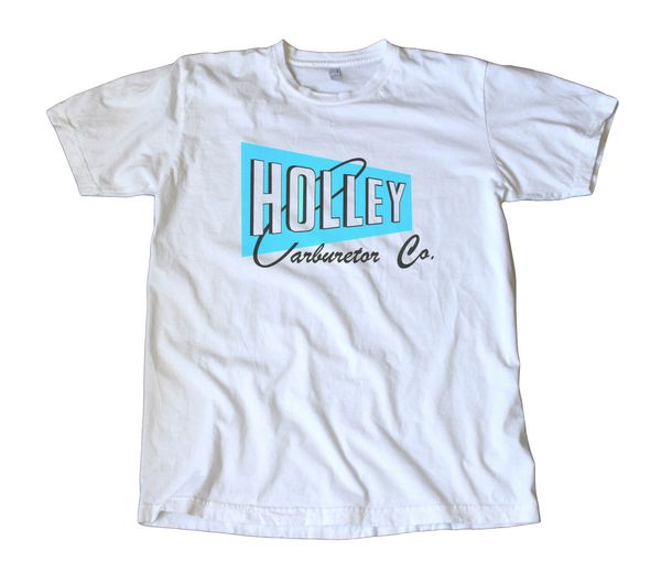 

holley carburetor co. decal t-shirt - rod, speed equipment, chevy
